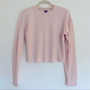 Wild Fable pale pink waffle-knit thermal tee